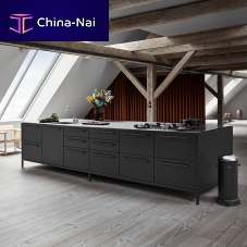 Contemporary kitchen MODULEstainless steelislandmodular