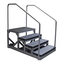 One-sided rehabilitation staircase with 2 handrails