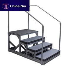 One-sided rehabilitation staircase with 2 handrails