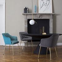 Contemporary chair ISABELLEindoorfabricchromed metal base