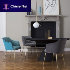 Contemporary chair ISABELLEindoorfabricchromed metal base