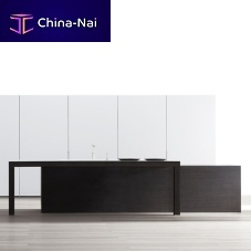 Contemporary kitchen CUSAN ROBLE 68 BUNOTTE BLANCO woodenislandlacquered