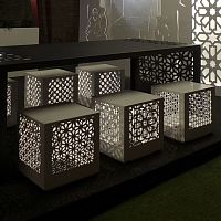 Contemporary stool metal baseoutdoor