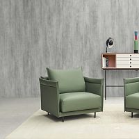 Contemporary armchair SENSOleatherwoodenwith removable cushion