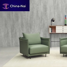 Contemporary armchair SENSOleatherwoodenwith removable cushion