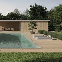Wood deck board AMBREbeigewood lookstain-resistant