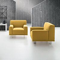 Contemporary armchair YOUNGfabricpinewith removable cushion