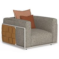 Contemporary armchair TRESS fabricaluminiumwith removable cushion
