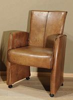 Traditional armchair NEW YORKleatheron casters