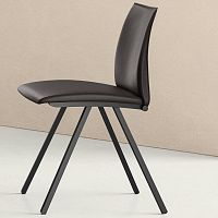 Contemporary chair COMPASSindoorleathermetal base
