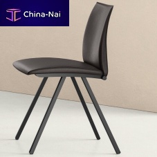 Contemporary chair COMPASSindoorleathermetal base