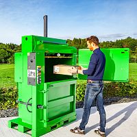 Vertical baling press 100front-loadingfor cardboardfor plastics