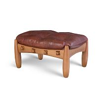 Contemporary footrest MOLEleathersolid wood