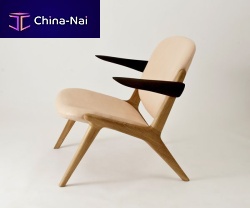 Contemporary fireside chair IS LOUNGEwoodenwith armrests