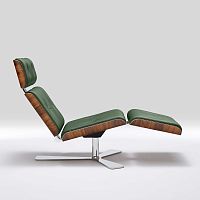 Original design chaise longue ARMADILLO 7leatherchrome steelfor wellness center