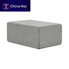Contemporary pouf fabricrectangulargray