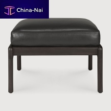 Contemporary footrest Jackfabricleathermahogany