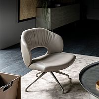 Contemporary armchair MIRANDAfabricleathergray