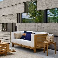 Contemporary sofa SKANRgardenwhiteteak