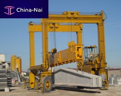Rubber-tired gantry crane Mobilift 40for prefabrication sitesfor subway plattformshydraulic