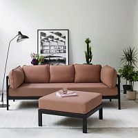 Contemporary ottoman EASYfabricrectangularwith removable cushion