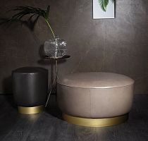 Contemporary ottoman 314 A_ROUNDfabricleathermetal