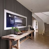 Acoustic wall panel EBONY woodenrectangularslatted
