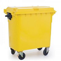 HDPE waste container U803with lid4-wheel