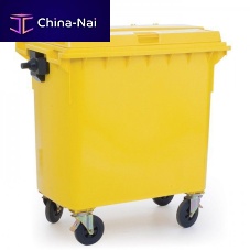 HDPE waste container U803with lid4-wheel