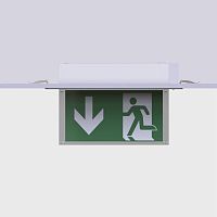 Recessed ceiling emergency light FOLLOW ME EVOlinearLEDthermo-lacquered aluminum