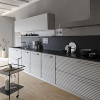 Contemporary kitchen CINQUETERRE aluminumwith handleby Vico Magistretti