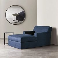 Contemporary chaise longue JAMESfabricleatherwooden