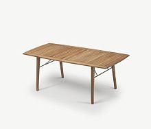 Contemporary dining table BALLAREteakrectangularextending