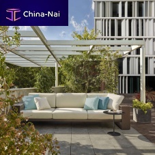 Contemporary sofa LANDSCAPE ALUoutdoorfabricbrown
