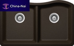 Double kitchen sink ASH: N-200without drainboardcompositeovermount