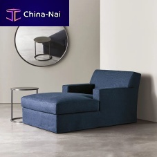 Contemporary chaise longue JAMESfabricleatherwooden