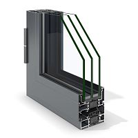 Aluminum window PRACTICABLE STYL-75casementtriple-glazedthermal break