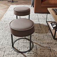 Contemporary stool Lithosleatherfabricsteel base