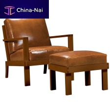 Traditional armchair CORONADO : OCEAN BLVD CL-8780-CHleatherwoodenwith footrest