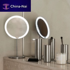 Table bathroom mirror MODOcontemporaryroundstainless steel
