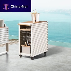 Beverage trolley AIRPORTgardenaluminumteak