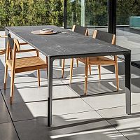 Contemporary dining table CARVERteakceramicaluminum