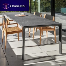 Contemporary dining table CARVERteakceramicaluminum