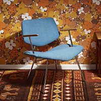 Contemporary lounge chair VL135fabricleathersteel