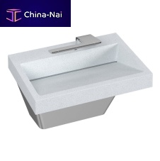 Wall-mounted hand basin LVQD seriesrectangularceramicmetal