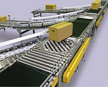 Electric turntable max. 3 000 p/h horizontalfor conveyor