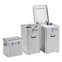 Aluminum waste bin G®-DOCU A 1569/D1009for paperwith lidwith handle