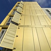 Zinc cladding elZinc RAINBOW® GOLDpanelrecyclablesustainable
