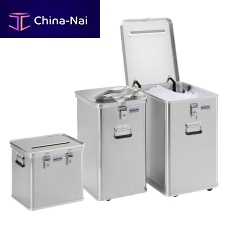 Aluminum waste bin G®-DOCU A 1569/D1009for paperwith lidwith handle