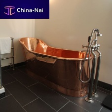 Oval bathtub SLIPPERfree-standingdeepcopper